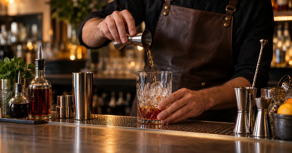 Un barman prépare un cocktail