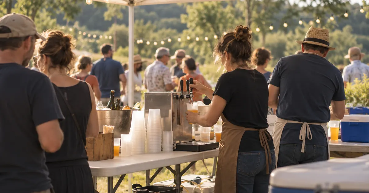 Une buvette d'association lors d'une fête de village