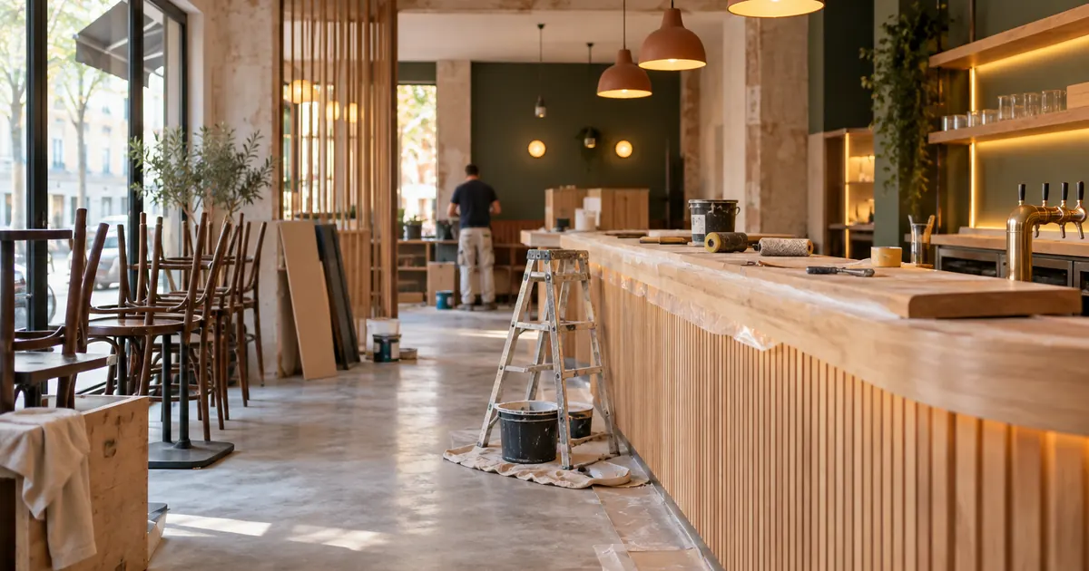 Un local en cours d'aménagement en bar