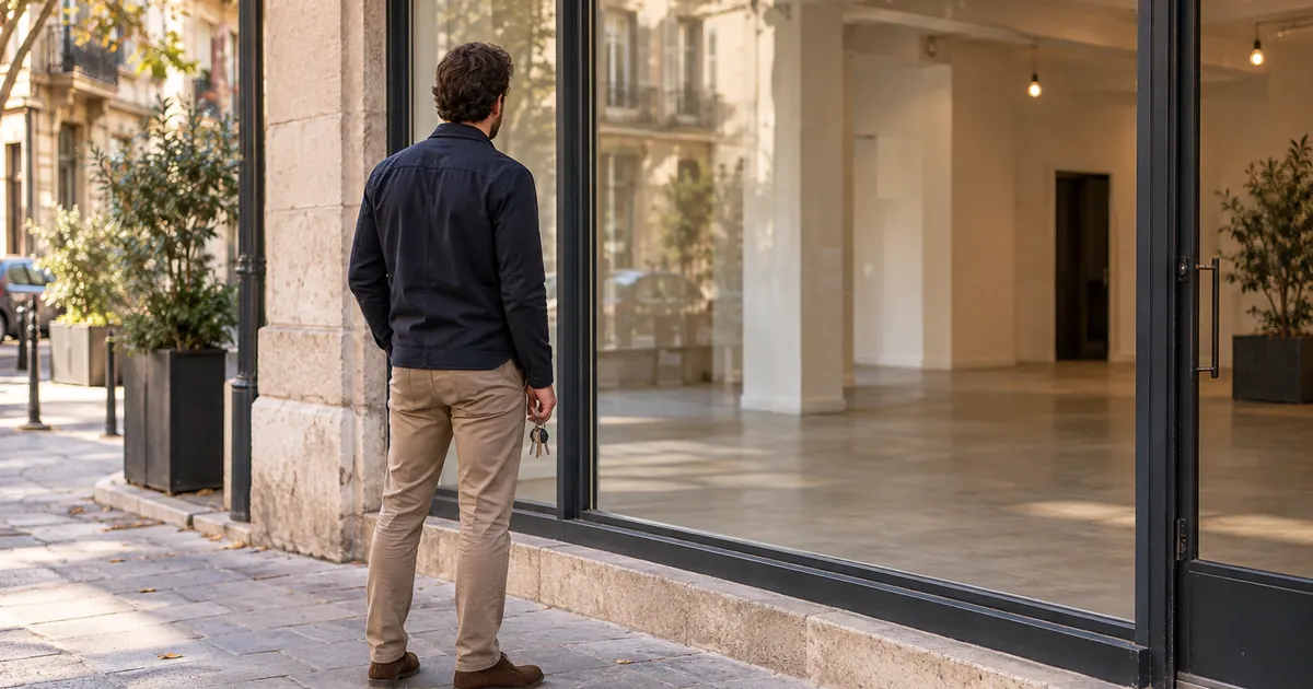 Un futur exploitant devant son local
