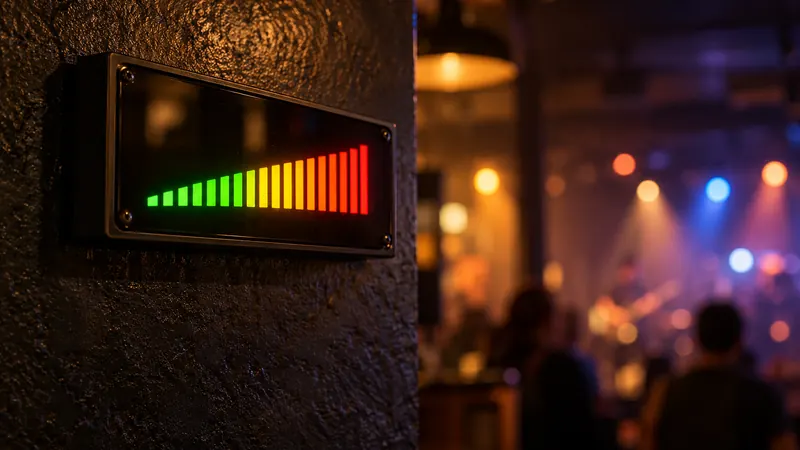 Un afficheur de niveau sonore au mur d'un bar