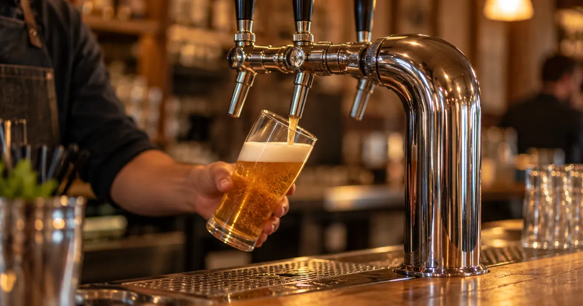 Une bière servie à la tireuse